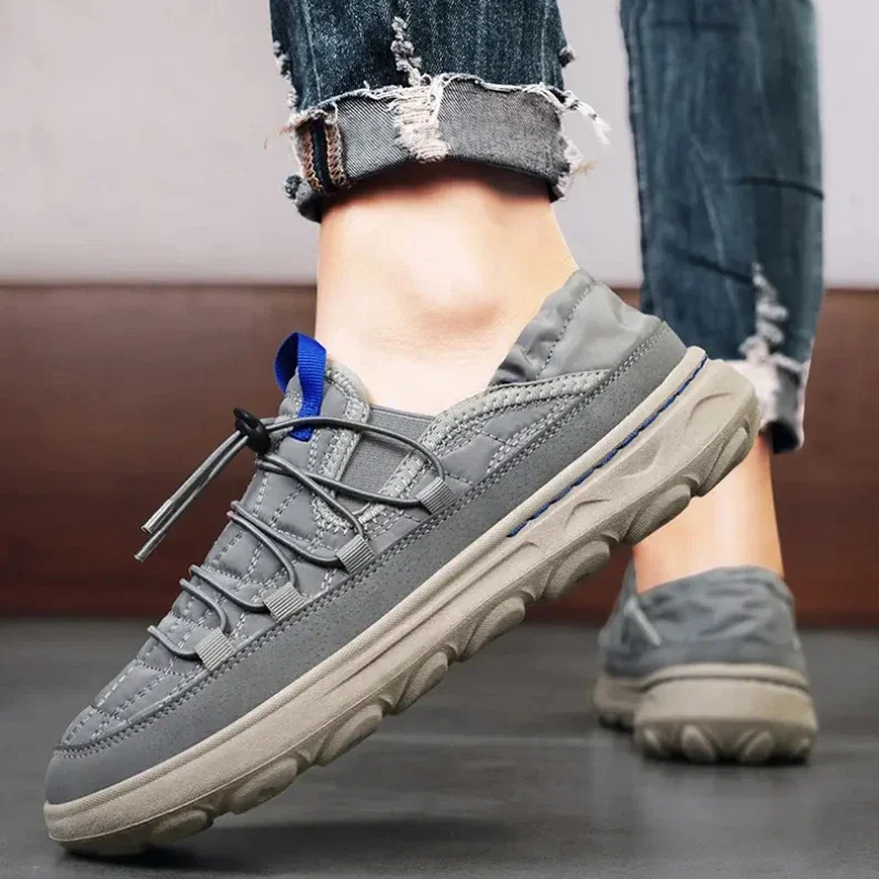 Vulcanised Shoes Casual Non-slip Flats Spring Autumn Soft Sole Comfortable Trainers Thick Sole Sneakers Men's Solid Colour