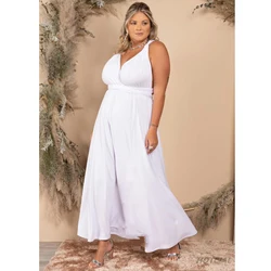 Seksowne damskie wielokierunkowe zawijane kabriolet Boho Maxi czerwona bandażowa długie sukienki Plus Size imprezowe druhny szata nieskończoności Longue Femme