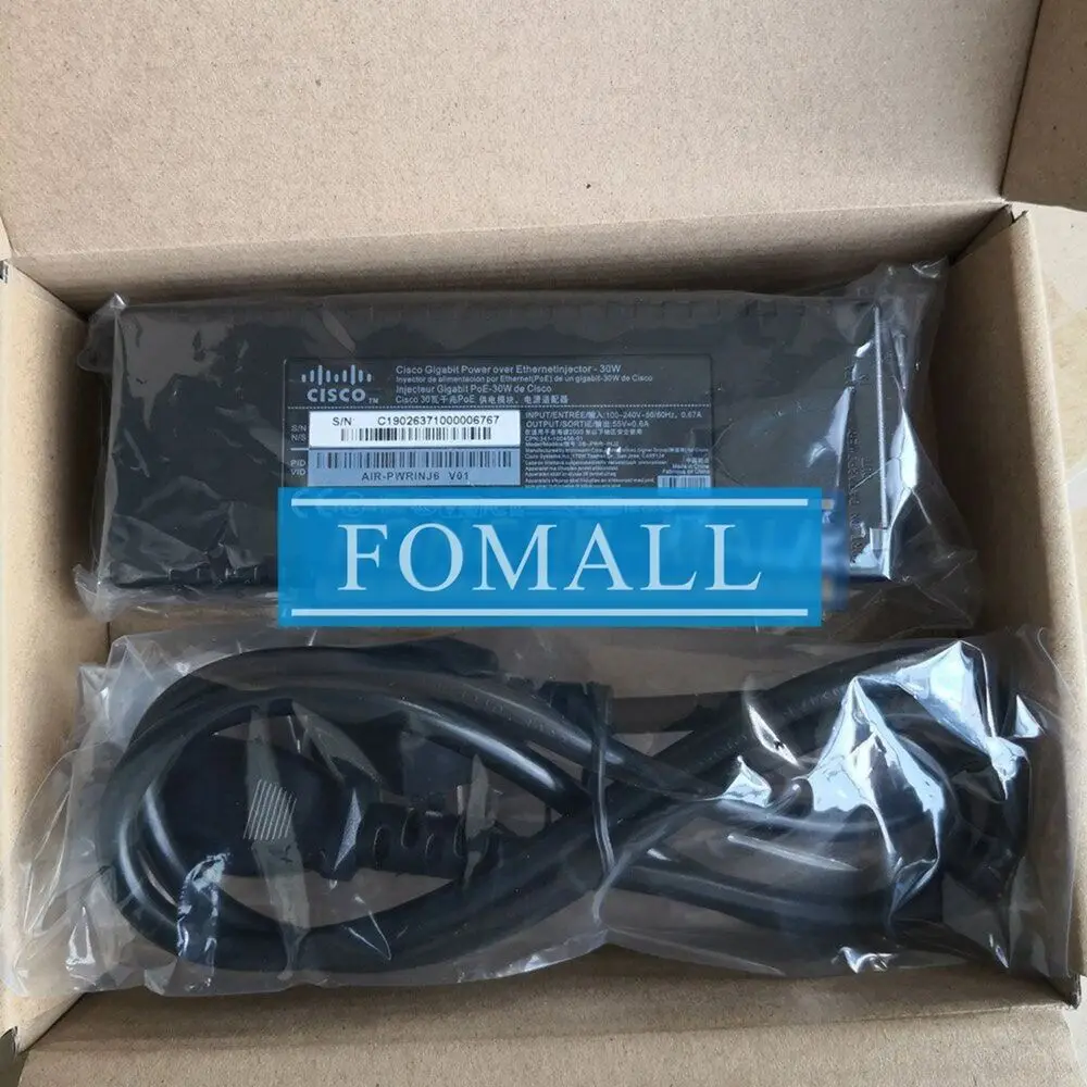 

1Pcs New AIR-PWRINJ6 POE power module 30W AP power adapter