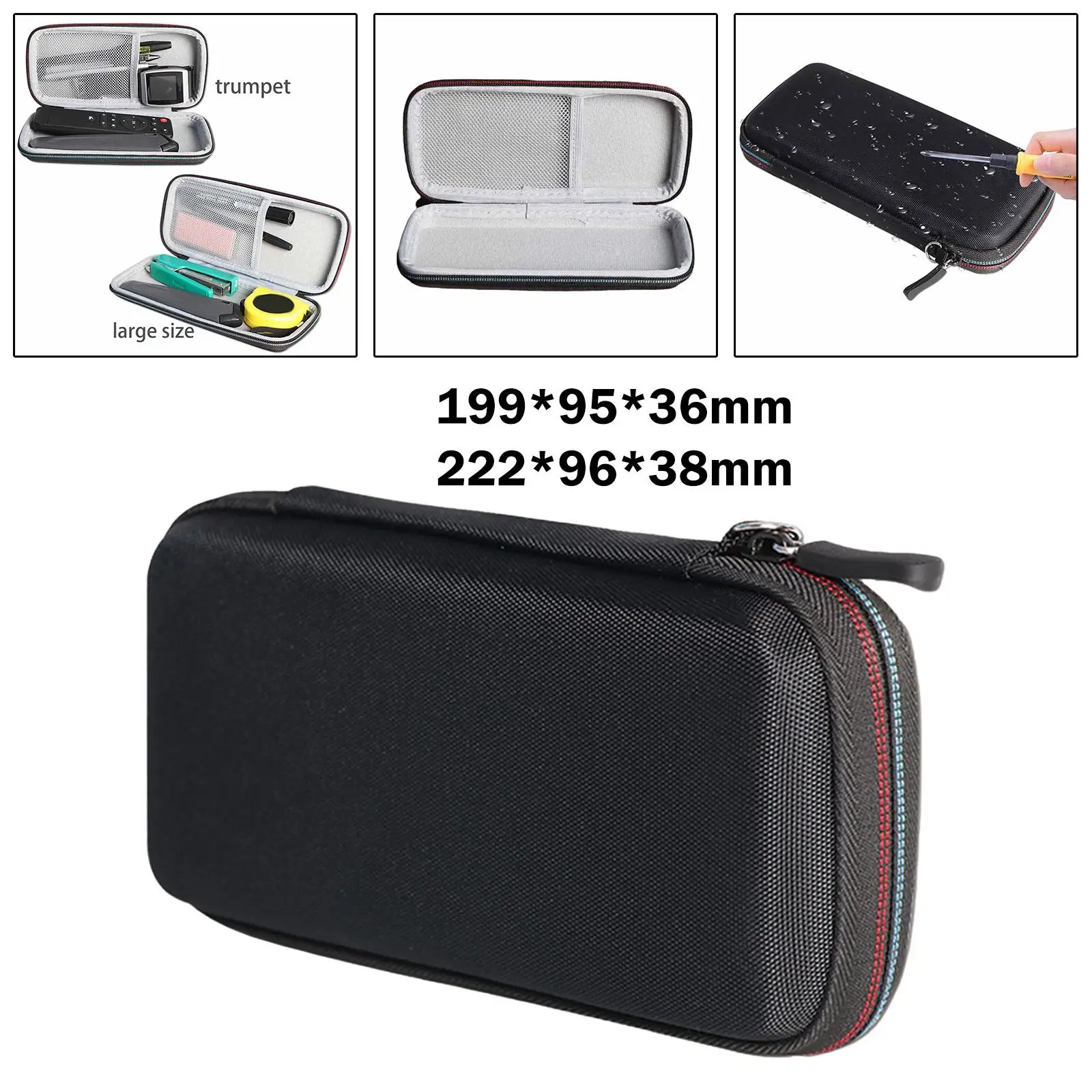 Hard Storage Case with Zipper Mesh Inner Pocket Travel Pouch Bag EVA Storage Case for Small Tools Electronic Accessories