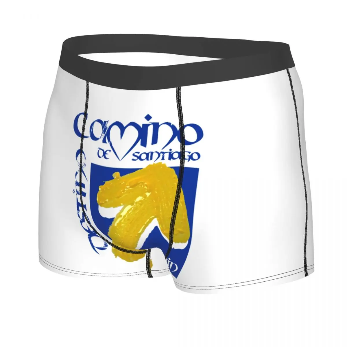 Custom Funny Camino De Santiago De Compostela Shell Saint Boxers Shorts Panties Men's Underpants Stretch Briefs Underwear