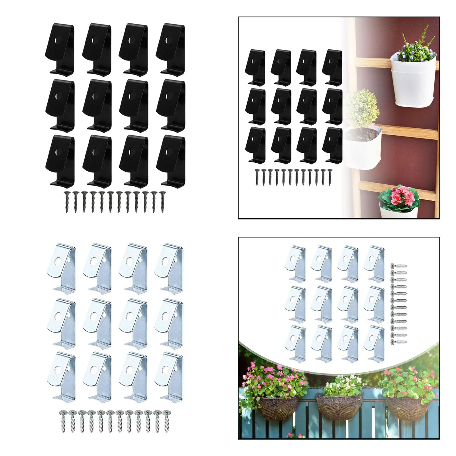 12Pcs clip per vasi da fiori appendini per piante durevoli per recinzione esterna del cortile