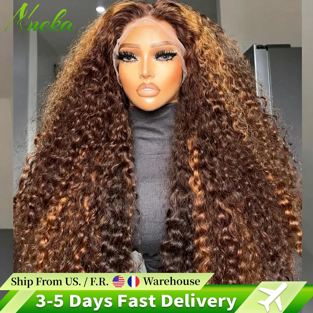 Perruque Cheveux Humains Ondulés Profonds de 36 Pouces, Perruque Frontale en Dentelle HD 13x6, Blond Miel P427, Perruques Frontales en Dentelle 13x4 pour Femmes, Densité 200