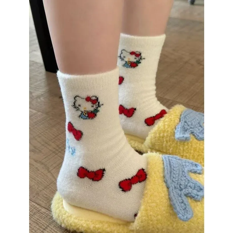 Cartoon Anime Girl Plush Socks Fashion Spring and Autumn Mid Tube Socks Wholesale Daily Wear Valentine Day Gifts for Girlfriends