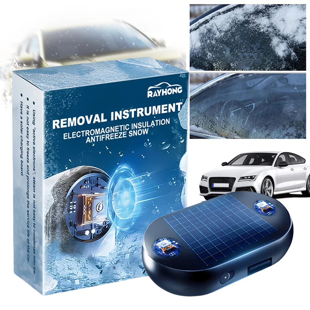 3-1pc Solar/USB Winter Antifreeze Car Instrument Windshield Snow Removal Car Window Glass Deicing Electrons Interference Antiice