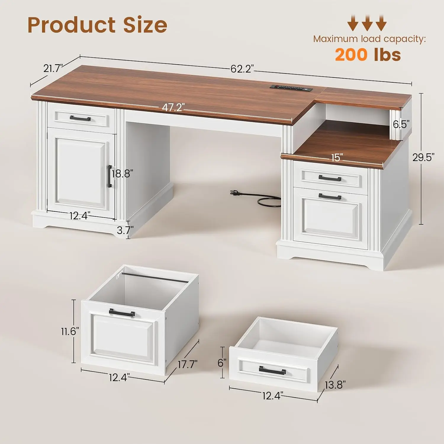 Farmhouse Executive Desk 62