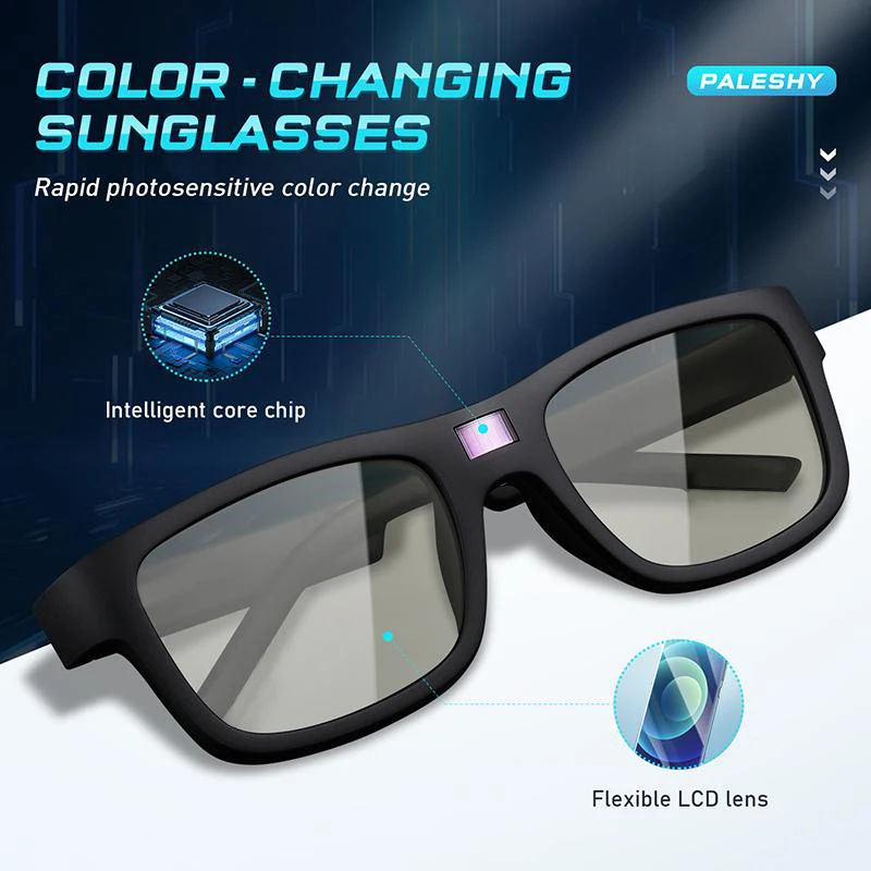 2024 Summer Uv400 Protective Fashion Sunglasses for Women & Men, Stylish Smart Color Changing Frame Square Sunglasses