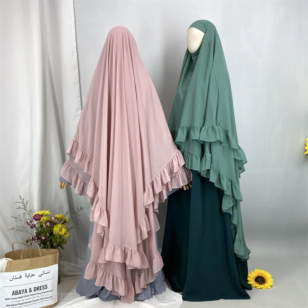 

Fashion Extra Long Khimar Muslim Women Prayer Scarf Dubai Turkish Hijabs Turban Ramadan Niqab Abaya for Women Eid Djellaba Robe
