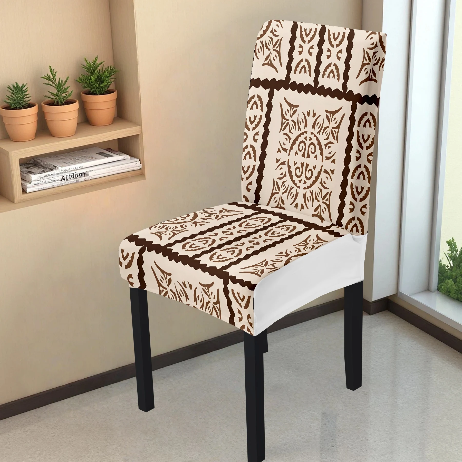 Bohemian Ethnic Pattern Elastic Chair Cover, 2024 New Washable Non - Slip All - Inclusive Chair Cover, Four