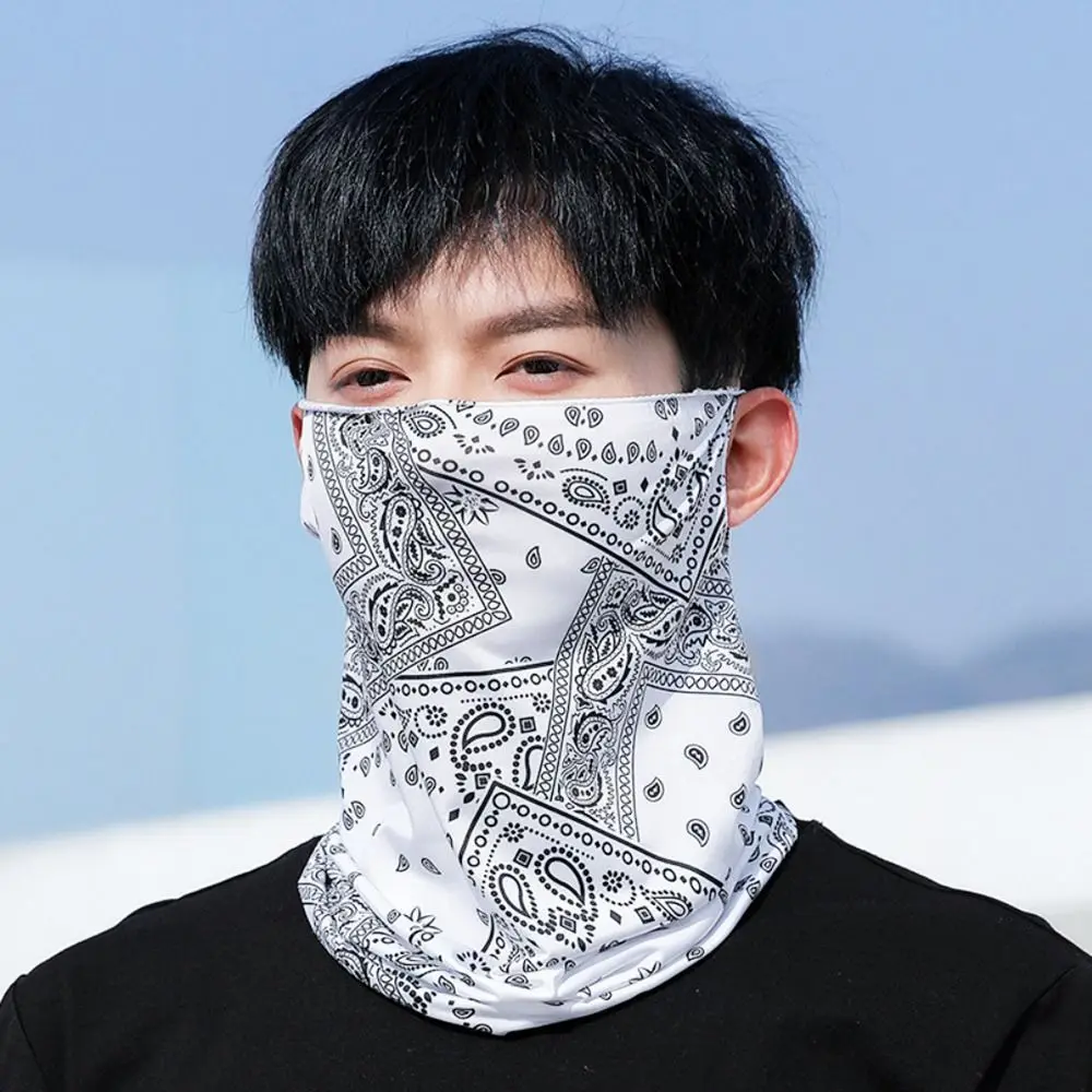 Гетры для лица и шеи, дышащие шелковые банданы, эластичные висячие уши, крутой шарф для лица, шарф для лица, шарф для мужчин и женщин