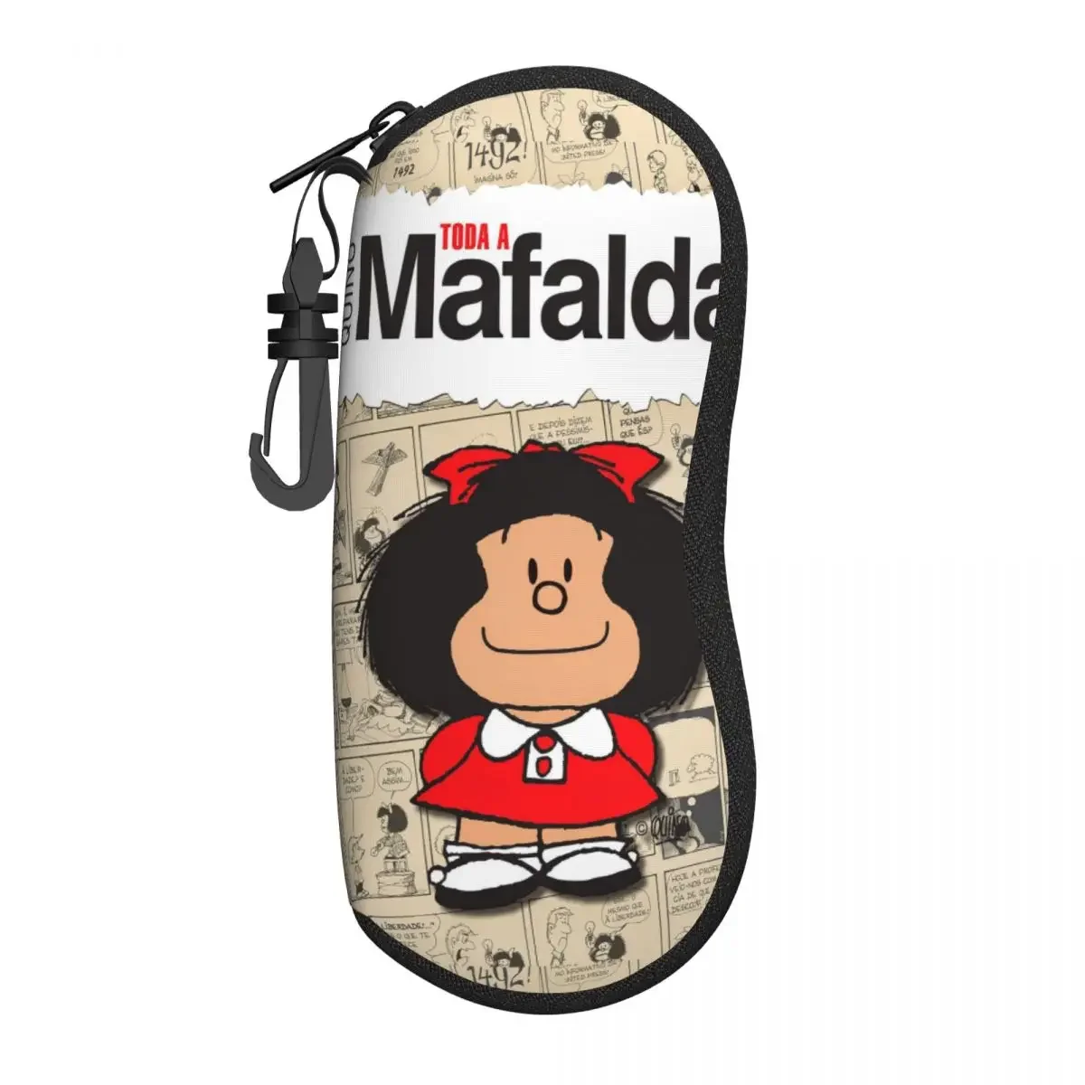 Mafalda Comic Glasses Case Student Kawaii Amine Eyewear Storage Box Vintage Glasses Box