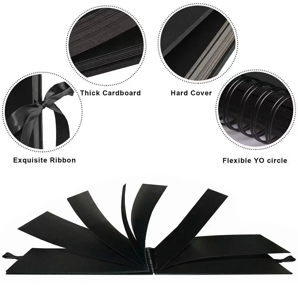 DIY Scrapbook Photo Album White Black Pink Memory Books Handmade A4 A5 Scrapbooking Album Kit Set for Wedding Anniversary Gifts