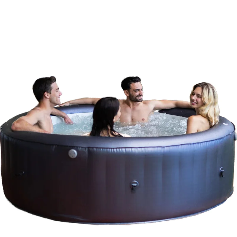 For OHO New Design Hot Tub 4-6 Person Outdoor Inflatable Hot Tub Portable Jet Spa with Light Emitting Diode and Jet