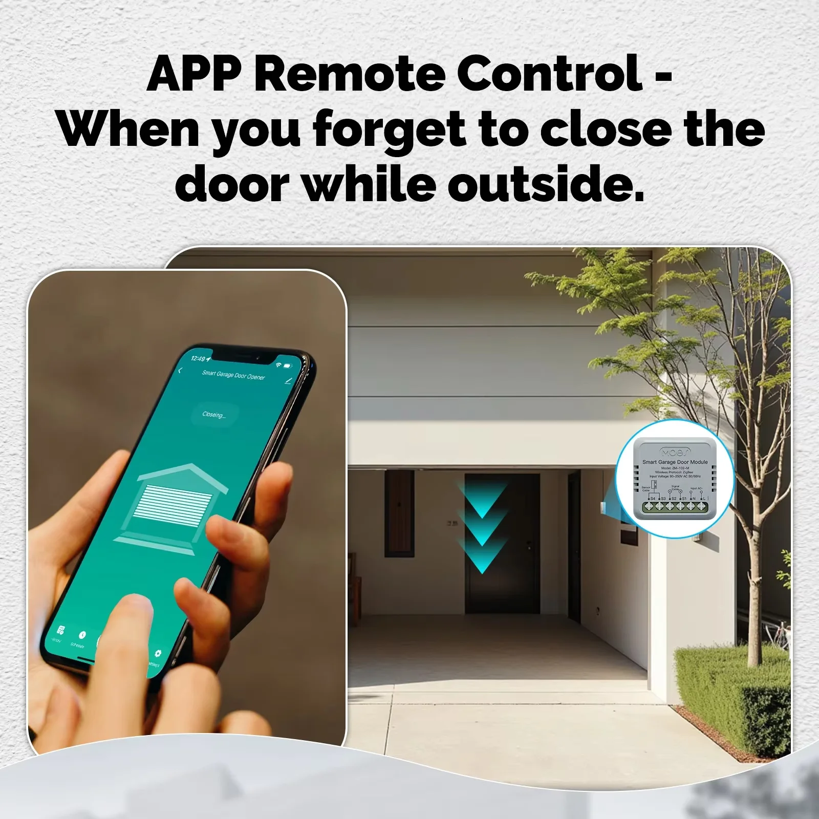 MOES Zigbee Garage Door Controller Module Works With Tuya/Smart Life Alexa Google Home Assistant Voice Control Smart App Remote