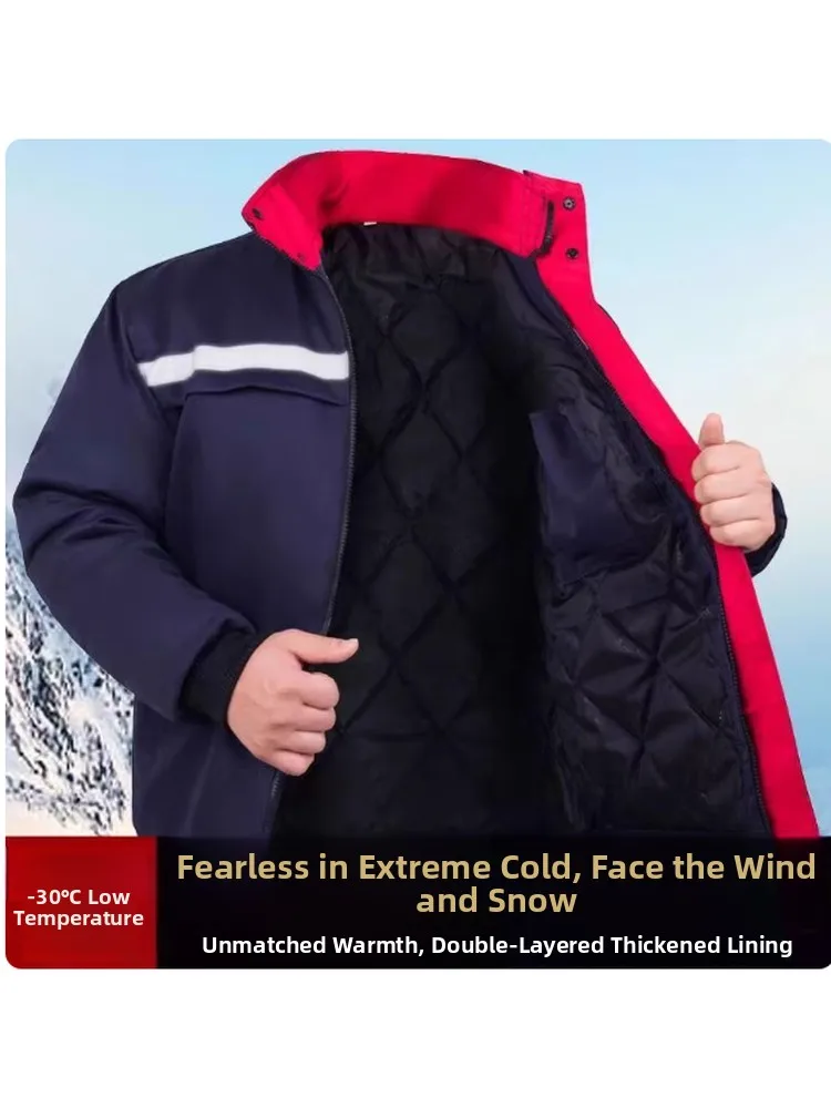 

Мужская зимняя износостойкая рабочая куртка из хлопка с утеплением, обеспечивающая тепло, спецодежда для защиты труда