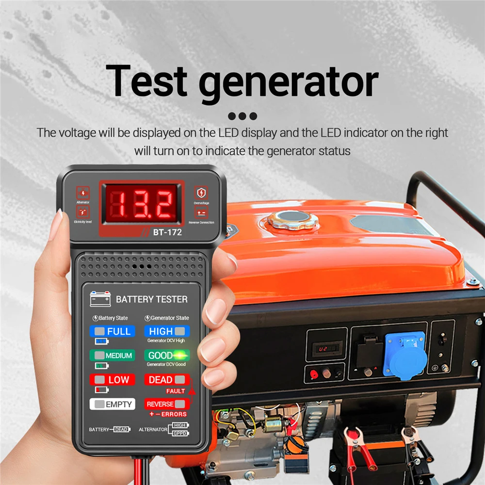 Probador de batería BT-171, analizador Digital de batería automático LCD de 12V, sistema de carga, comprobador de batería de coche, herramientas de diagnóstico