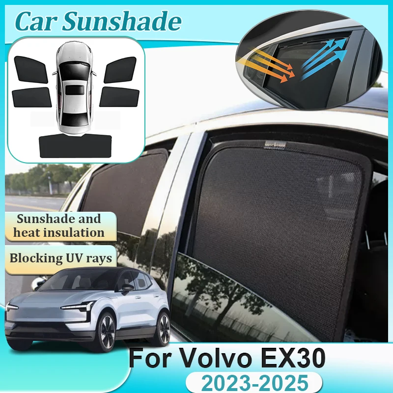 

Для Volvo EX30 2023 2024 2025 автомобильная сетчатая солнцезащитная штора, автозапчасти, защита от солнца, защита от УФ-лучей, солнцезащитный козырек, аксессуары для лобового стекла