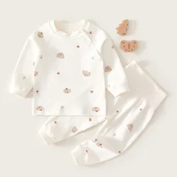 MILANCEL Autumn Baby Pajamas Set Infant Cartoon Pure Cotton Home Clothes Skin-friendly Underwear Suit Toddler Long Johns 2PCS