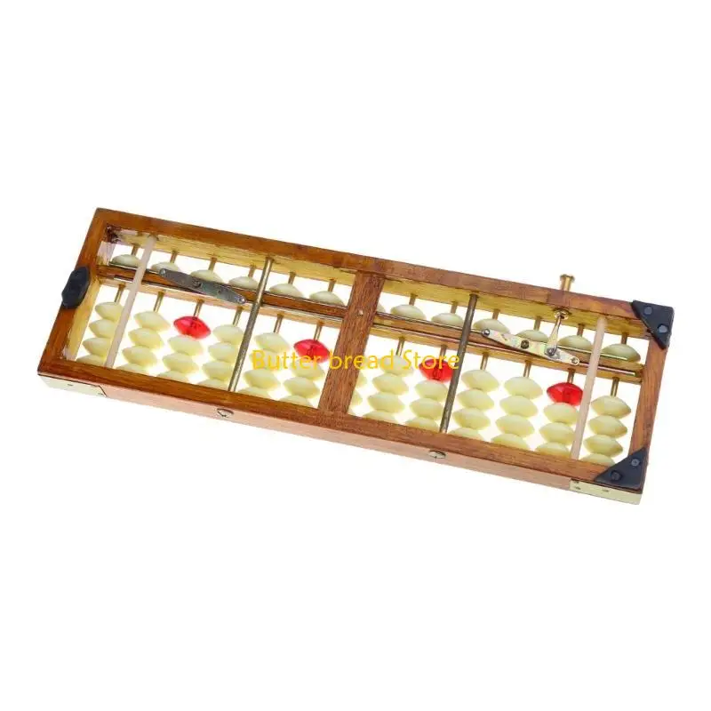 W89C Vintage Wooden Abacus Traditional Math Counting Tools for Students Teachers