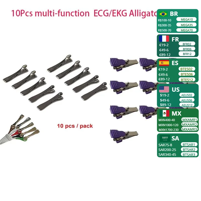 

Veterinary Vet ECG EKG Electrode Clip Clamp Universal Connection Snap Button type Banana plug5/10/20/50 pcs for choice