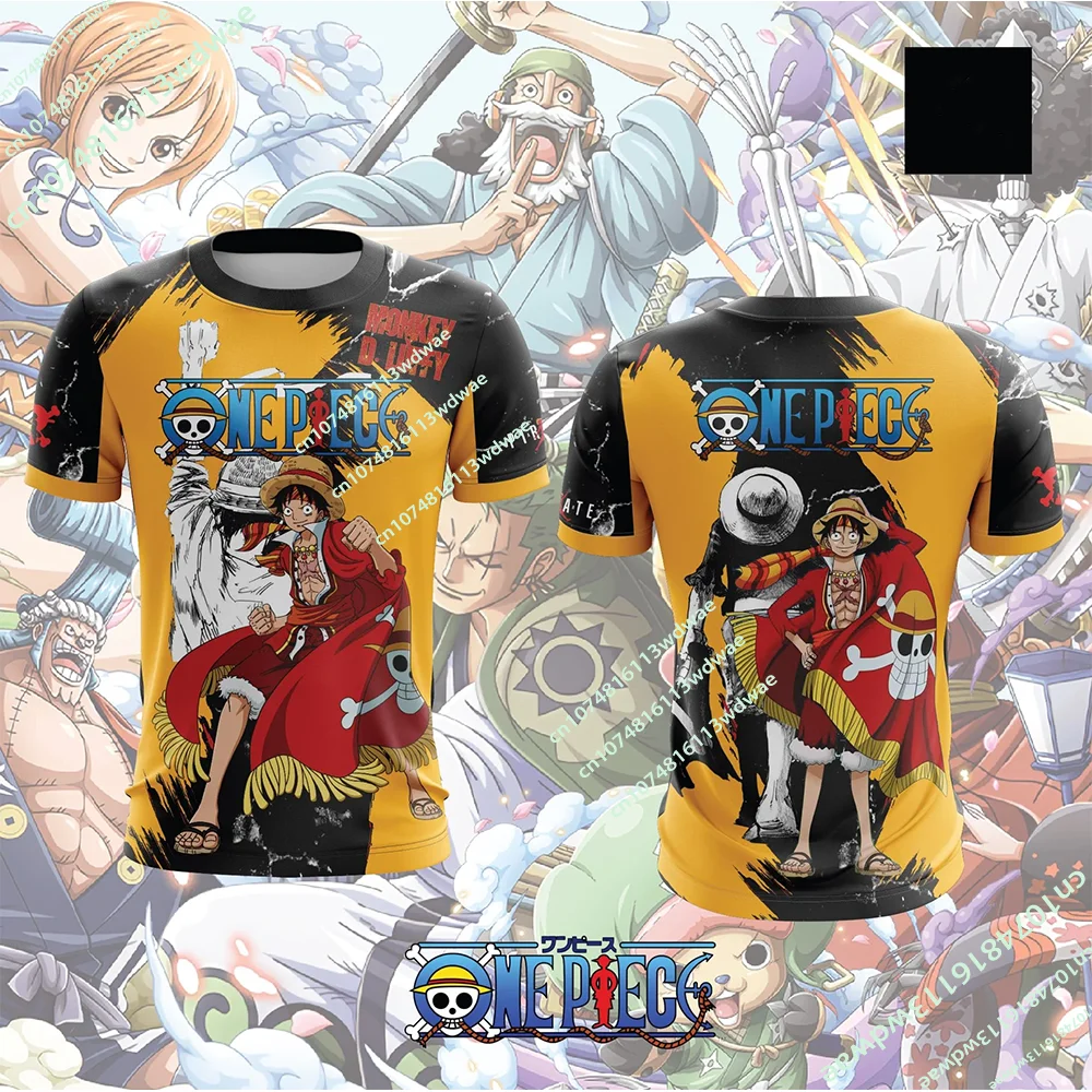 

2026 One Piece Anime Luffy Zoro T-Shirt 3D Short-sleeved Football Men's Casual Cosplay Loose Kid Breathable Sports Jersey Gift