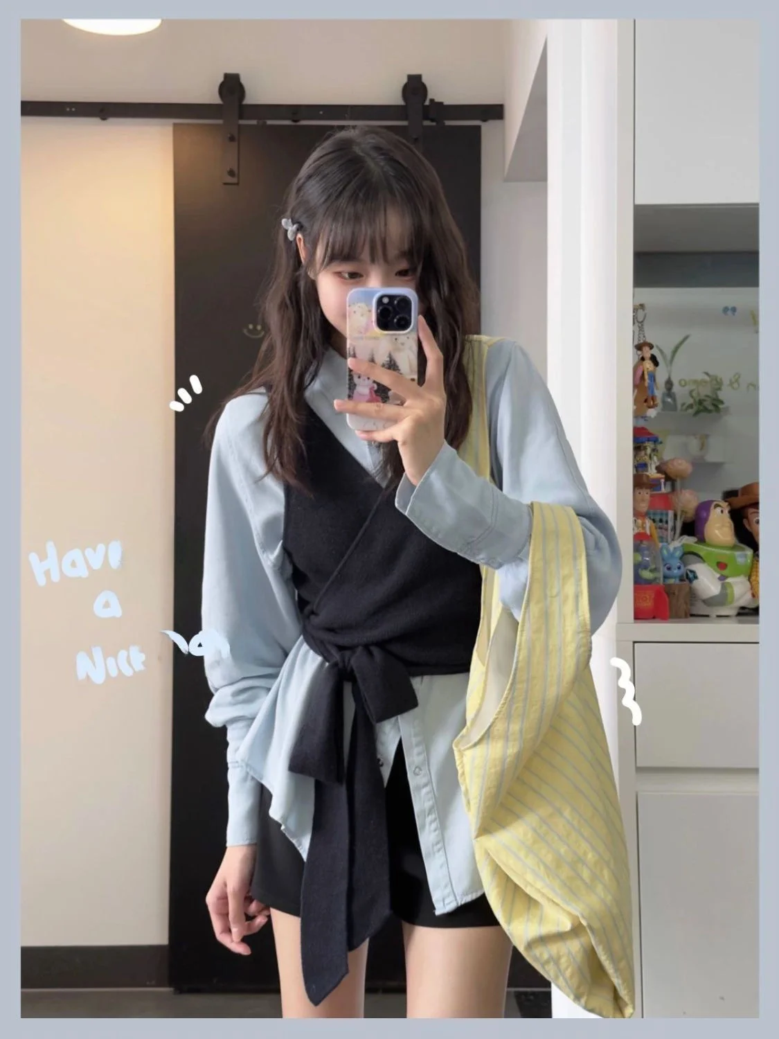 Fall Faion Korean Sle Women's Knitted Sweater Vest Long Sve Denim irt Two-Piece Set ort Pants Polyester Fiber