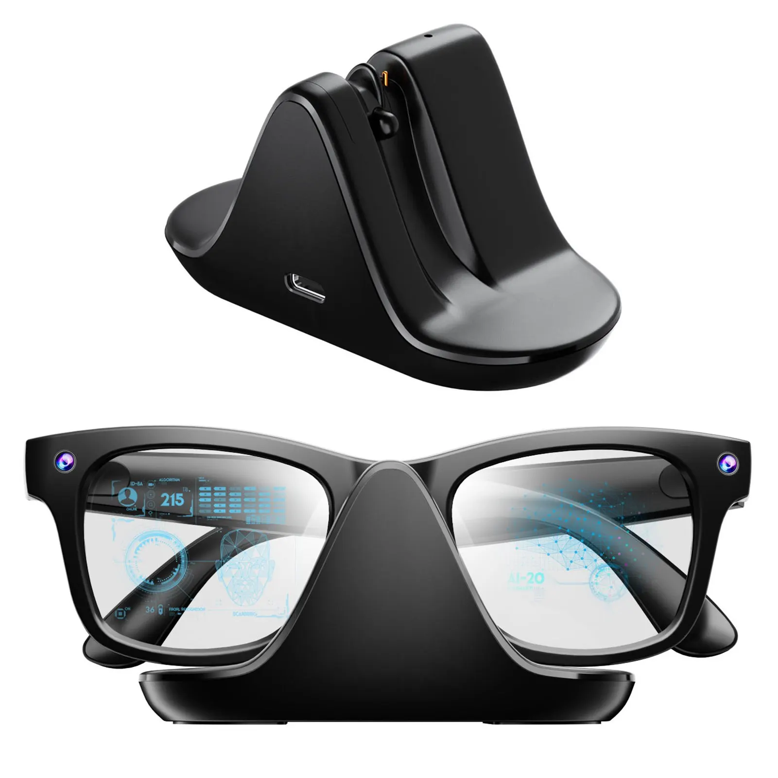 Premium Smart Glasses Ladestation passend für Meta Skyler Smart Glasses Magnetische Ladestation mit schnell aufladbarer LED-Anzeige