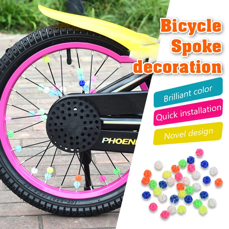 36PCS Colorful Decorations Clips For Kids Bike Multi Color Plastic Bicycle Wheel Spoke Beads Children Kid Gifts Bike Accessories