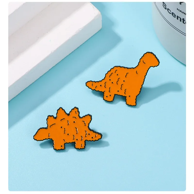 Cartoon Dinosaur Brooch Creative Brontosaurus Stegosaurus Ketchup Enamel Alloy Dripping Oil Badge Clothes Bag Accessories Brooch image 4