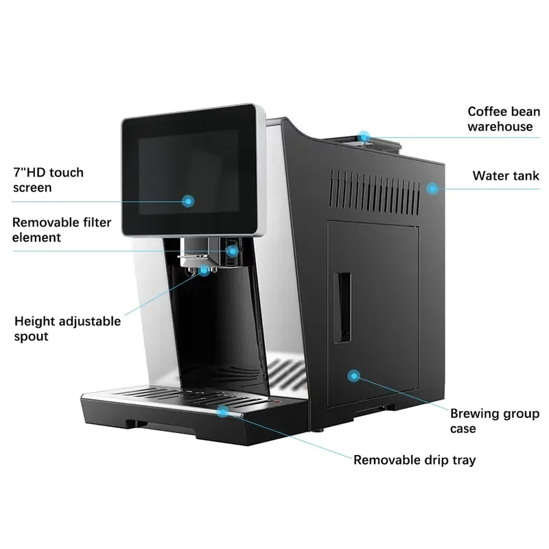 for Nespresso Smart Touch Screen Espresso Coffee Machine Fully Automatic Home Office Barista Maker Capsule Pod Brewer
