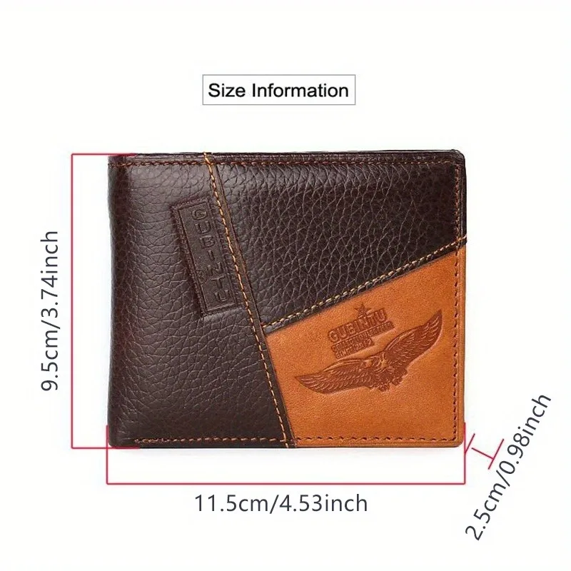 Genuine Leather Men Wallet Many Departments Short Bifold Man Wallets Zipper Coin Pocket Card Holder Purses Male Wallets