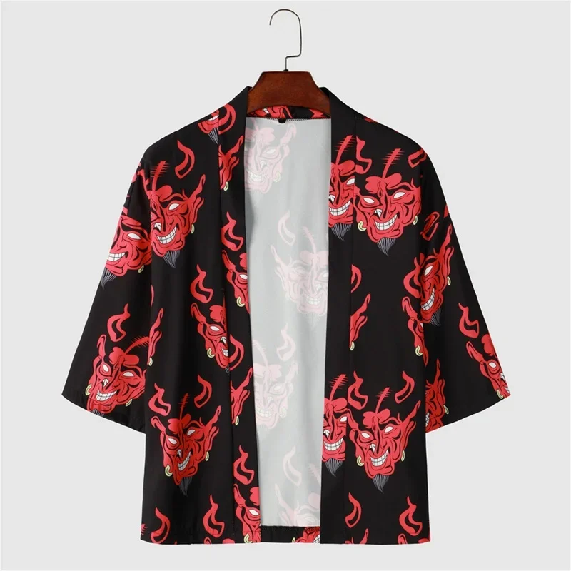 

Japanese Style Samurai Kimono Streetwear Men Women Cardigan Japan Harajuku Anime Kimono Robe Asian Clothes 2022 Summer FF3603