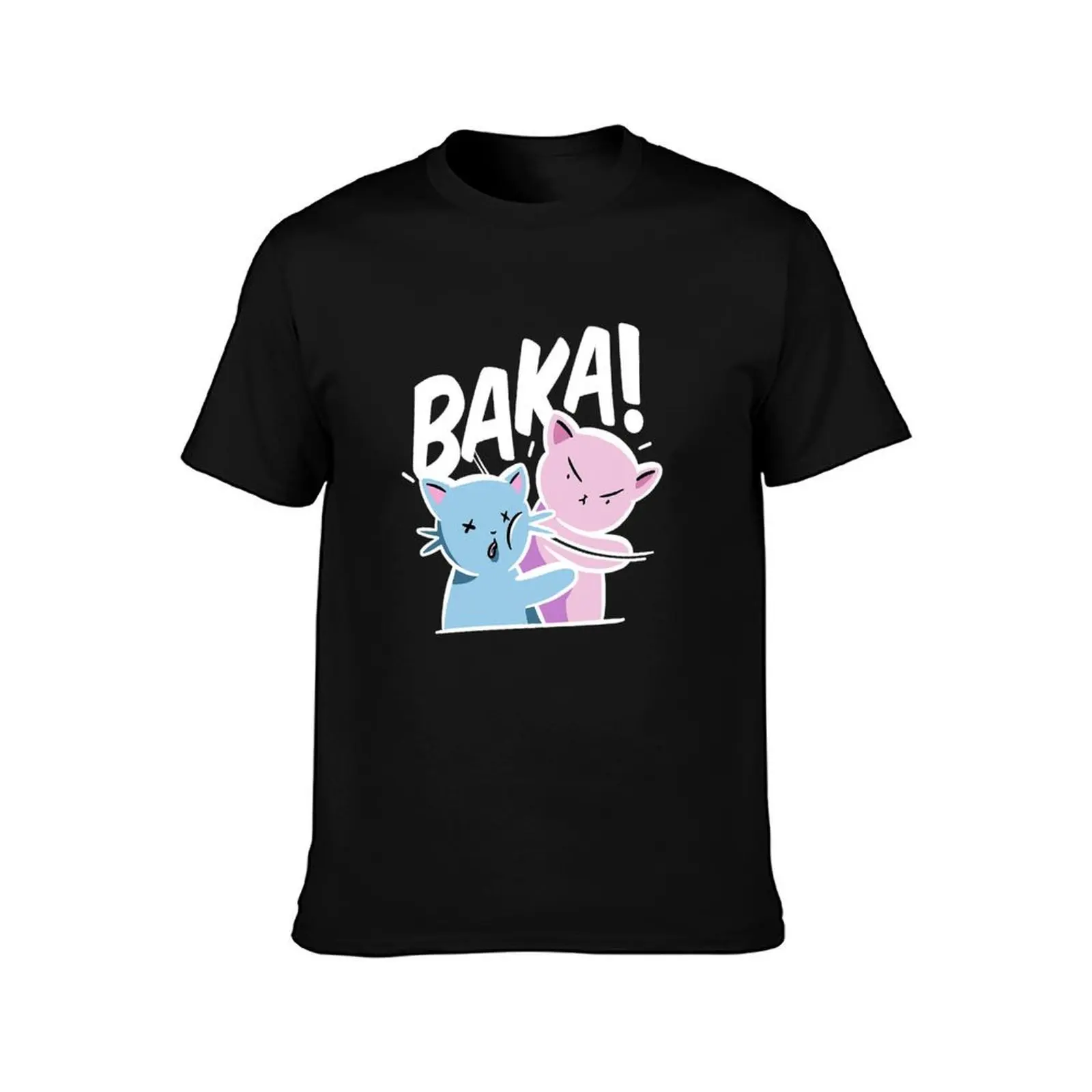 Baka Anime Cat Slap Baka Japanese Cat T-Shirt Durable Work Wear T-Shirt
