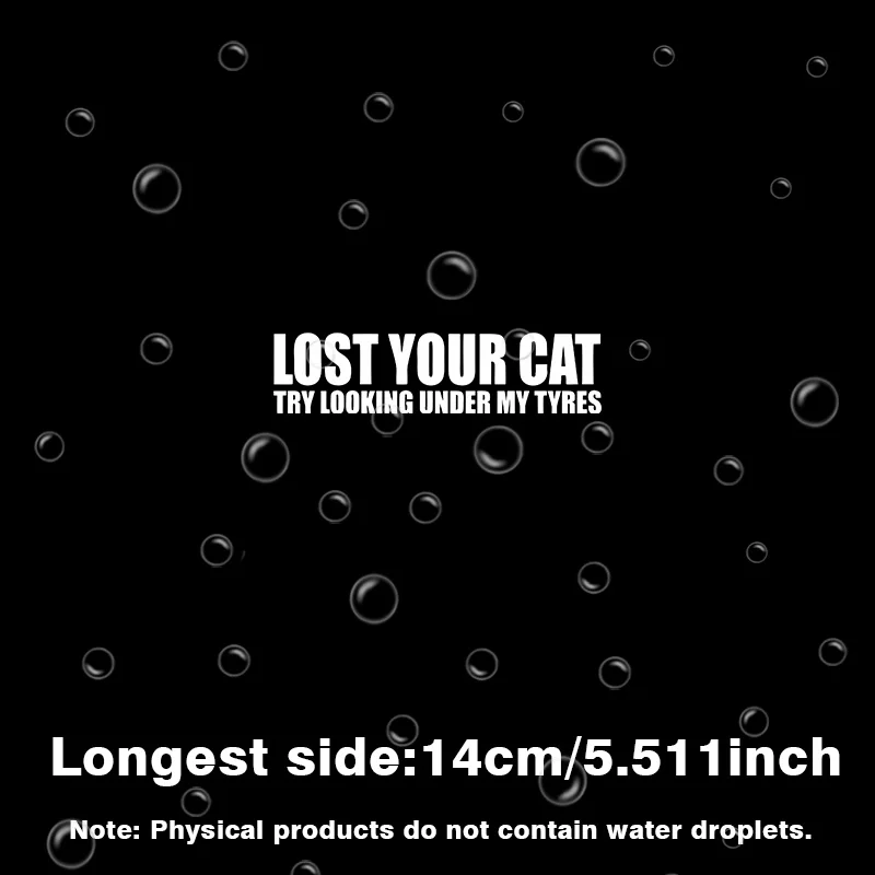2D Flat 2pcs Lost Your Cat Try Looking Under My Tyres Vinyl Sticker, Waterproof Decal for Car Truck Laptop Decor, Holiday Gift