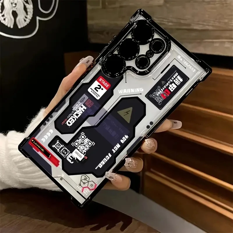 Phone Case for Samsung Galaxy A55 A53 Cases S26 S25 S24 S23 S22 S21 FE Plus Ultra A54 A35 A34 Mecha-Style Graffiti Airbag Cover view 2