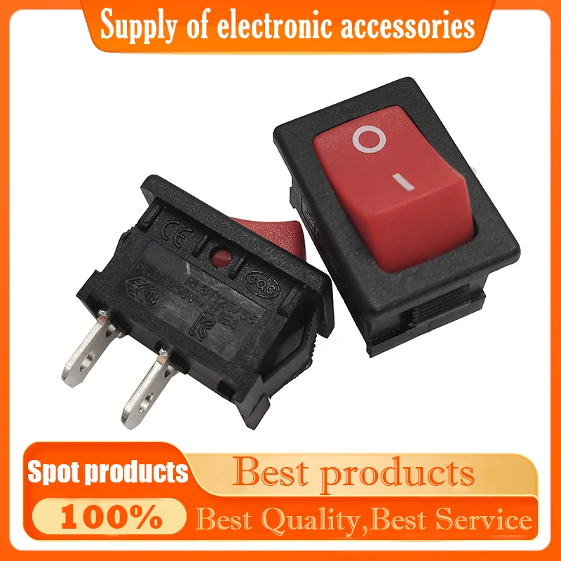 RL3 T125/55 boat-shaped power switch button, 2-pin 2-position, 6A250V, lifting plate boat-shaped key, 21*15mm