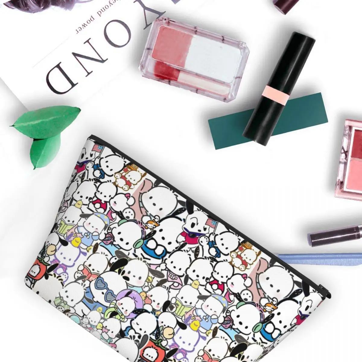 حقائب مستحضرات التجميل اللطيفة على شكل كلب كرتوني بوشاكو للسيدات، حقيبة مكياج للسفر متعددة الأغراض لمنظمي التخزين الضروريات