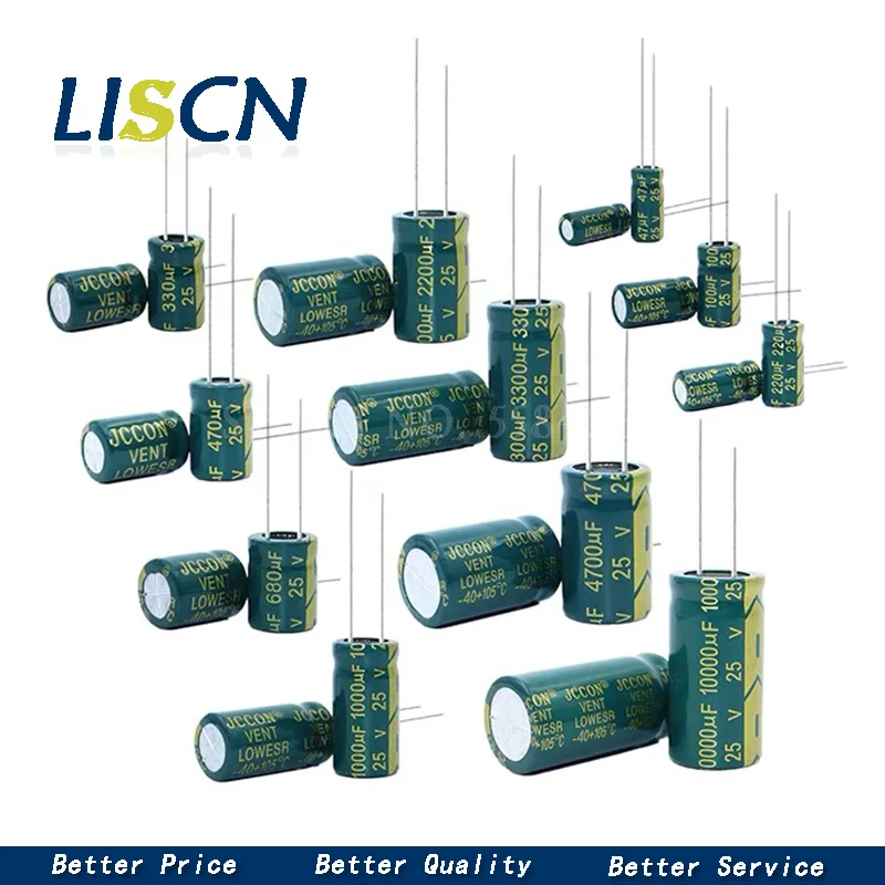 Aluminum Electrolytic Capacitor High Frequency Low ESR 6.3V 10V 16V 25V 35V 50V 63V 100V 400V 450V 100UF 220UF 330UF 470UF