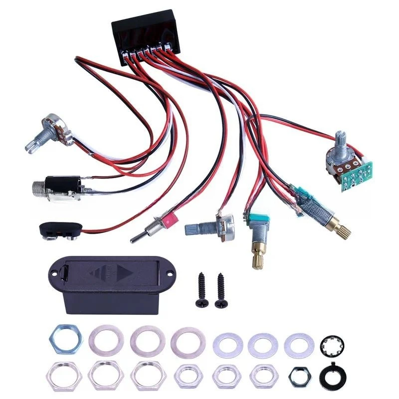 4-segment electric guitar bass pickup tone adjustment circuit, electric bass pickup active and passive switchable circuit