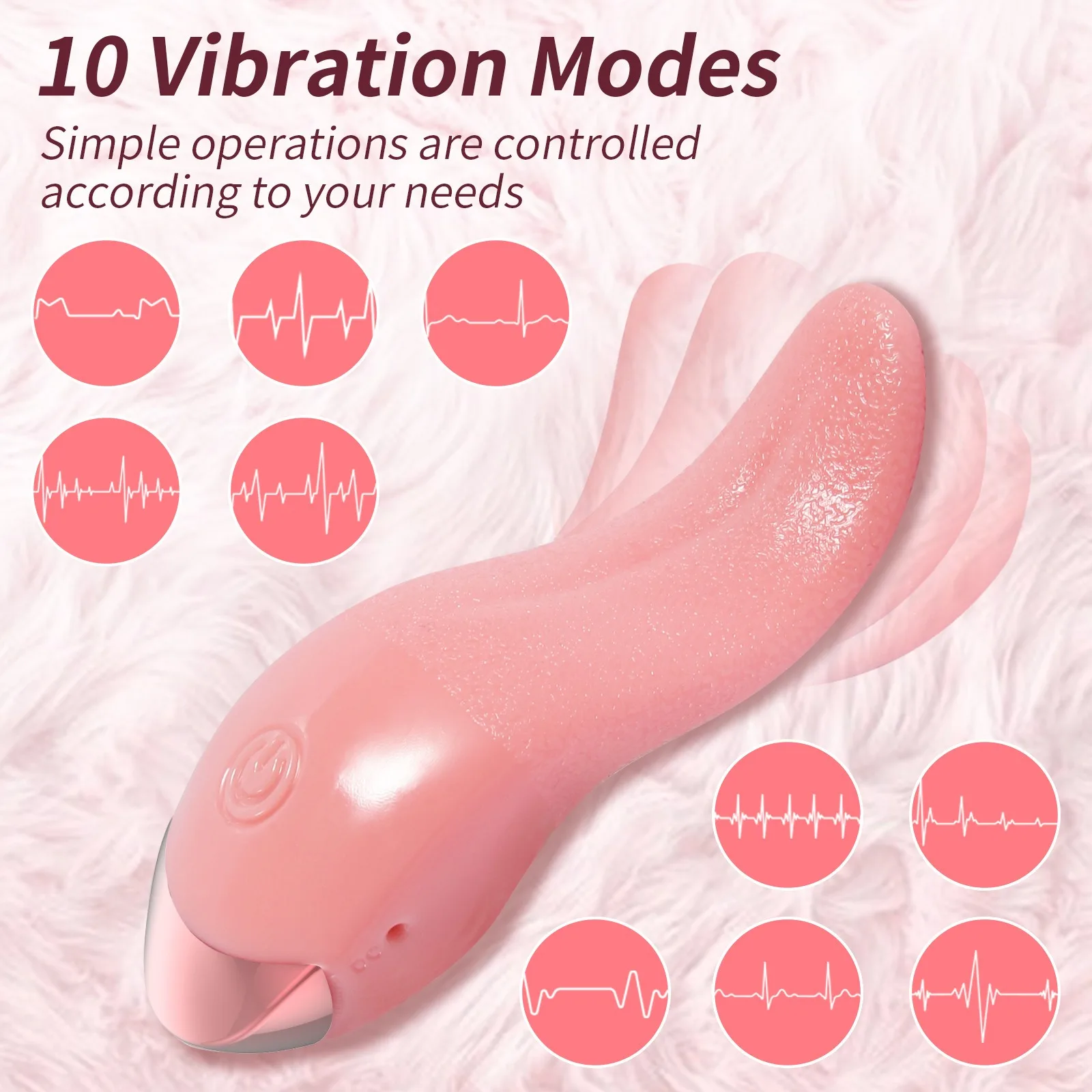 Tongue Licking Vibrator with 10 Vibration Modes Realistic G Spot Clitoral Stimulator Female Masturbator for Couples Sex Toys