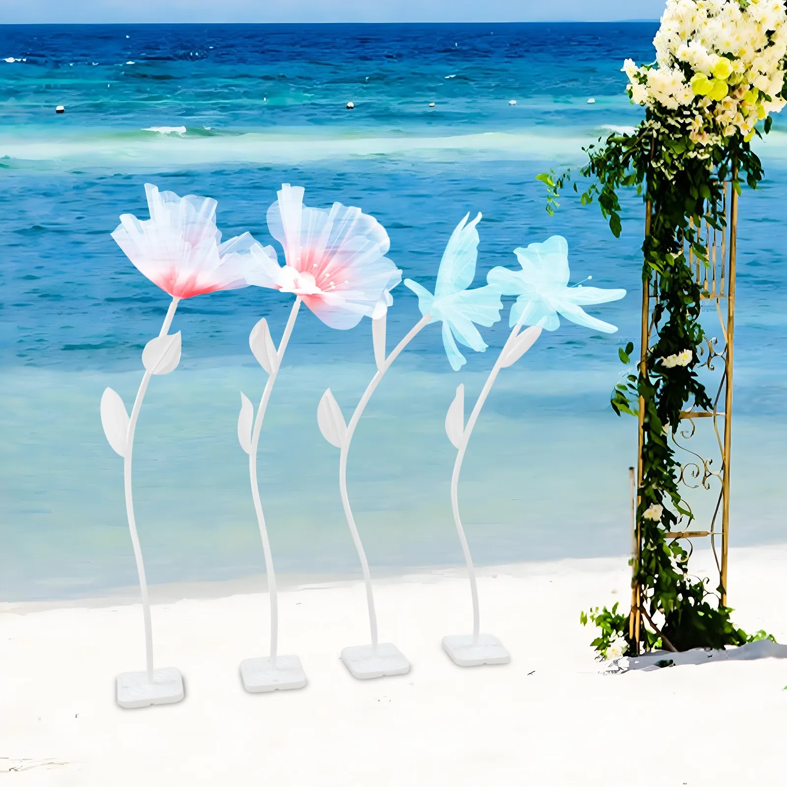 Lifelike Artificial Butterflies And Flowers, Decor Set, Reusable, Easy To Install, For Weddings, Birthdays & Parties