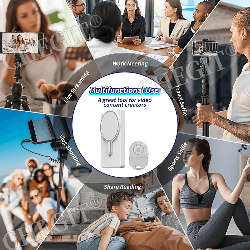 Schermo magnetico per monitor con autoscatto Vlog per telefono cellulare che utilizza il monitor della fotocamera posteriore per lo streaming live che crea contenuti con autoscatto