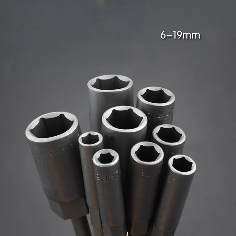 1pcs 6mm-19mm 150mm Nut Driver Set Impact  deepen Socket Sleeve Adapter Screwdriver Drill Bit 1/4\