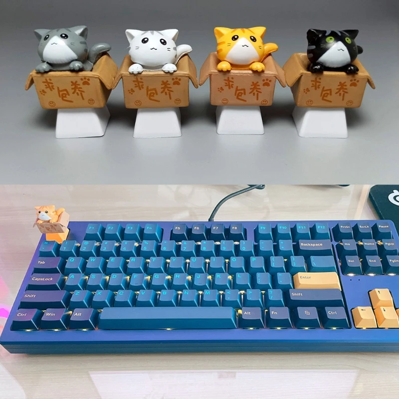 1PC PBT Custom Cartoon Anime for Cat Keycap Bottom Backlit Keycaps OEM Profile for DIY Mechanical Keyboard Children's Gi