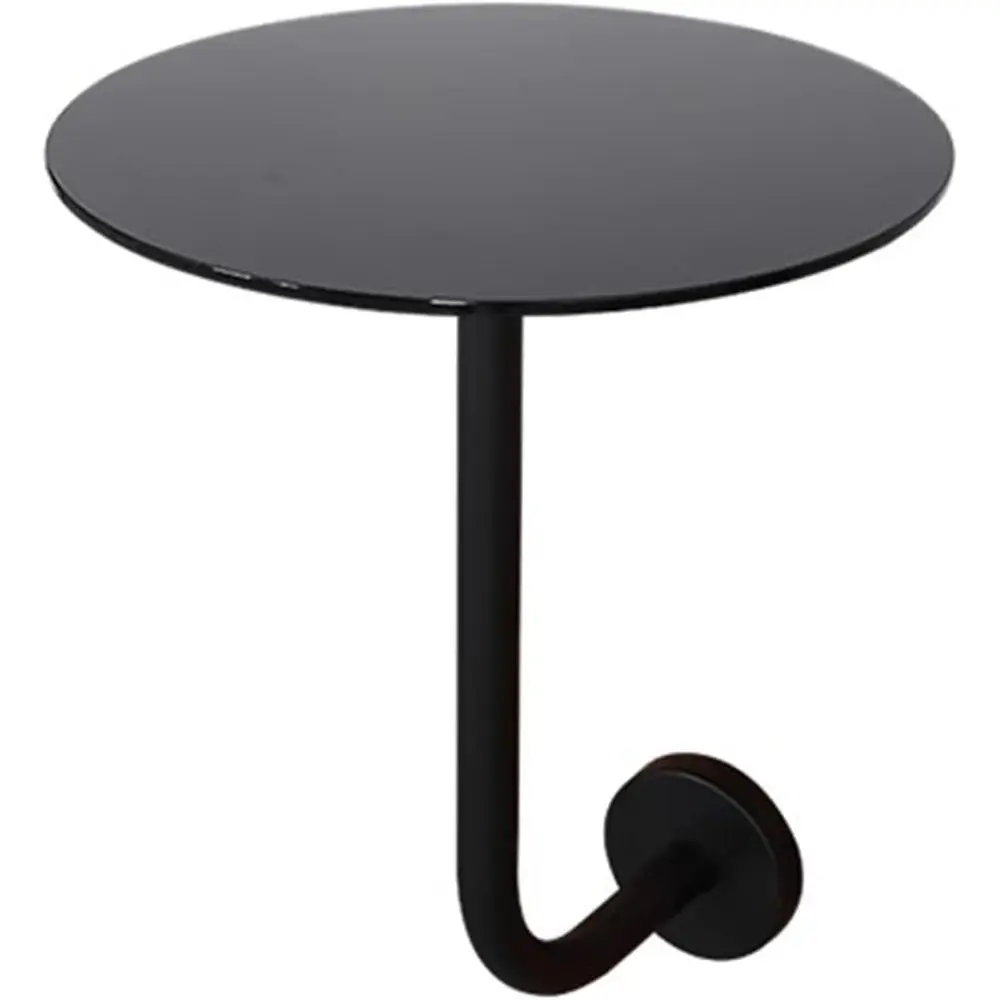 

Wall-Mounted Round StainlSteel Pub Table - Space-Saving Bistro Bar with L-Shaped Metal Leg, ern Cocktail Desk or Cae, Oice, Kitc