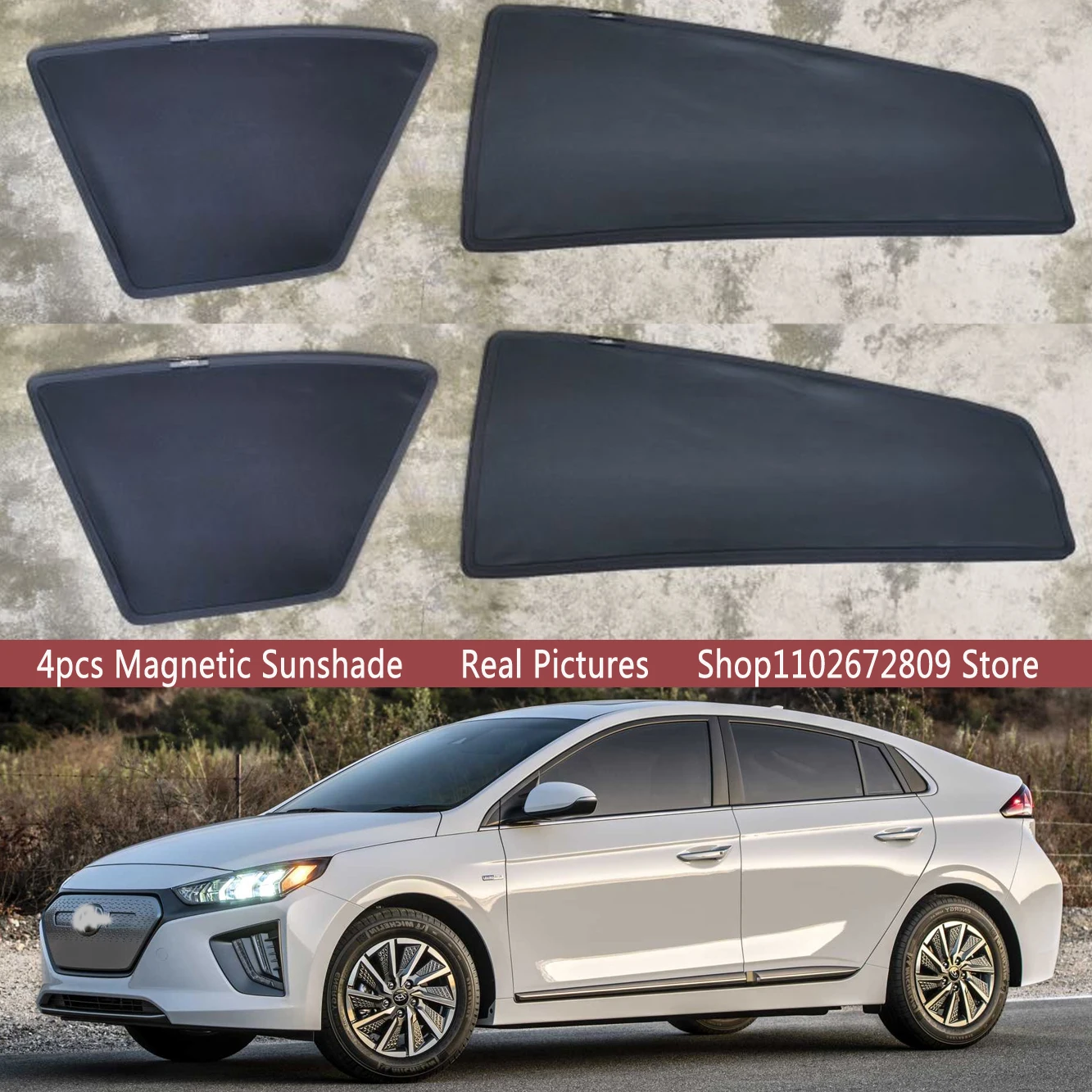 Magnetic Car Sunshade Shield Front Windshield Frame Curtain Sun Shades For Hyundai IONIQ EV  Hybrid 2016 - 2022 Auto Accessories