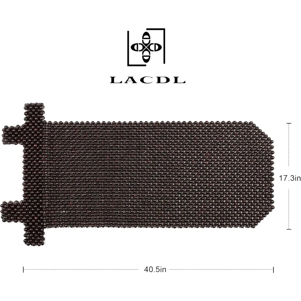 أغطية مقاعد السيارة المطرزة LACDL للسيارات، غطاء مقعد خرز التبريد للشاحنات وسيارات الدفع الرباعي - وسادة تبريد المقعد التهوية التلقائية، خشب طبيعي
