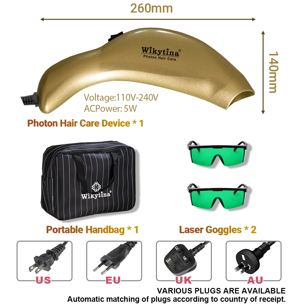 جهاز ويكيتينا فوتون لنمو الشعر المنزلي - مضاد لتساقط الشعر، تجديد بصيلات الضوء الأحمر، صحة فروة الرأس #2