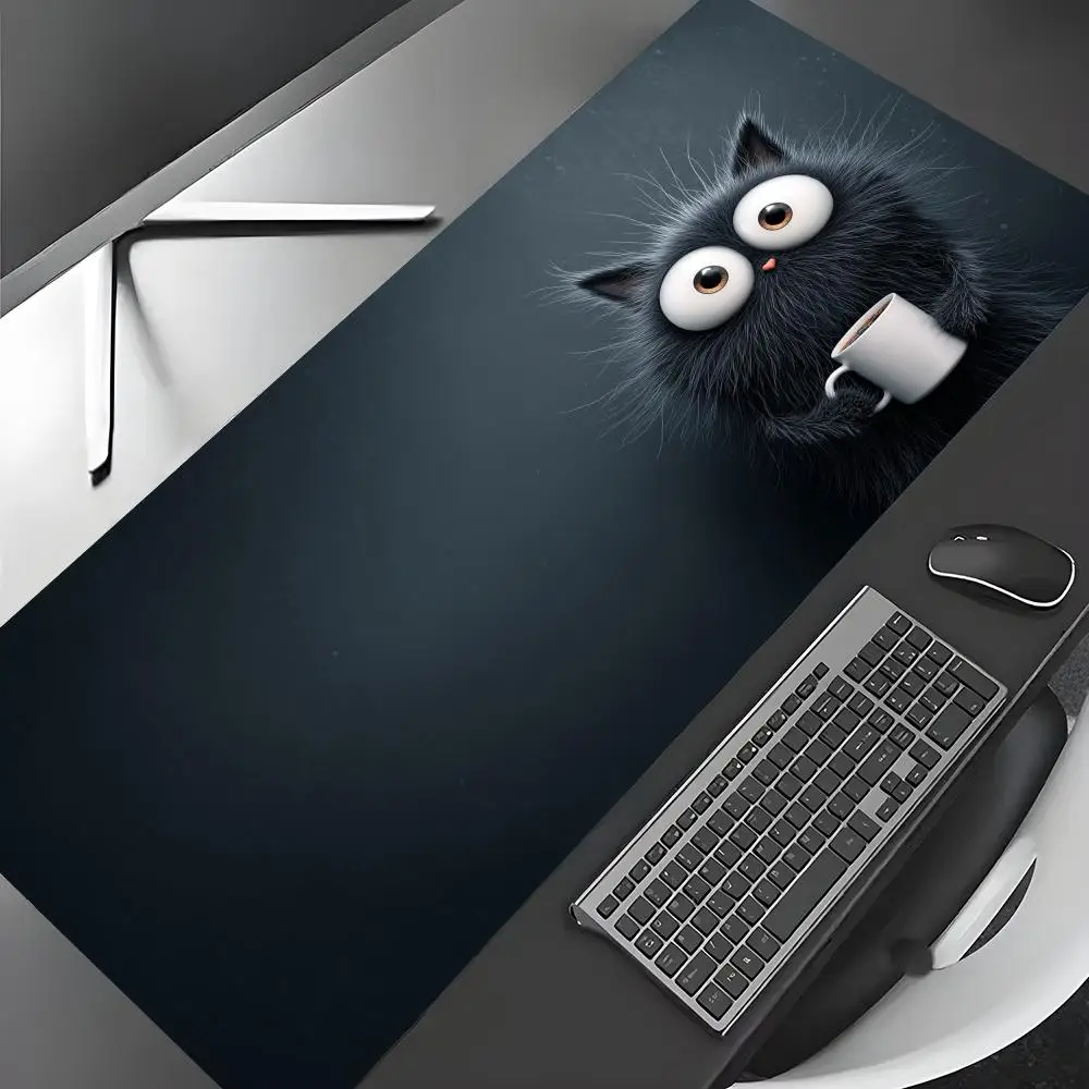 Interesting black cat Mouse Pad Large Computer Office Game Table Mats Rubber Anti-slip XXL mouse mat HDP Long Desk Pads