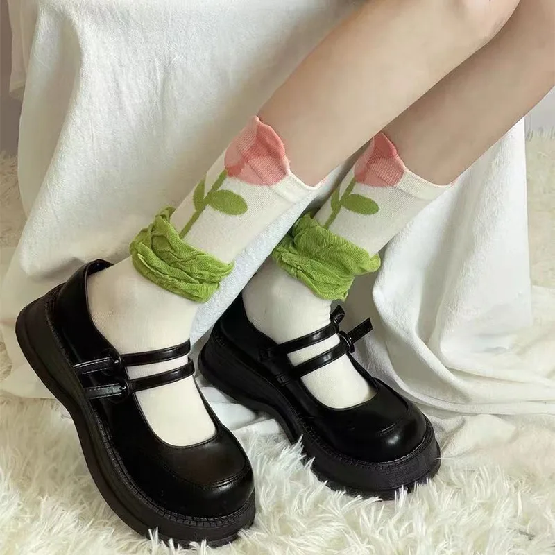 

Women's Summer Thin Sweet Pattern Socks Ins Internet Celebrity Three-dimensional Pattern Design Socks Kawaii Anime Lolita Socks